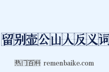 留别壶公山人反义词是什么意思的图片